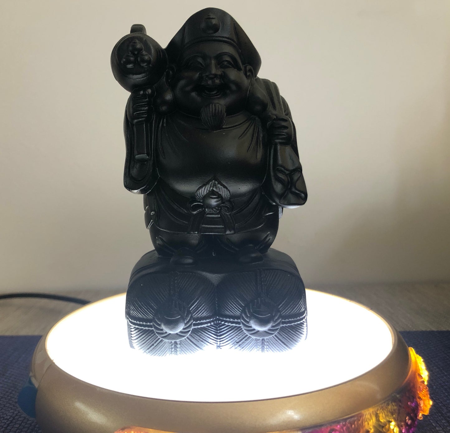 TXF-930 Traditional Liuli Daikokuten in Japan God of Wealth Mahakala Statue,Daeheukcheon in Korean