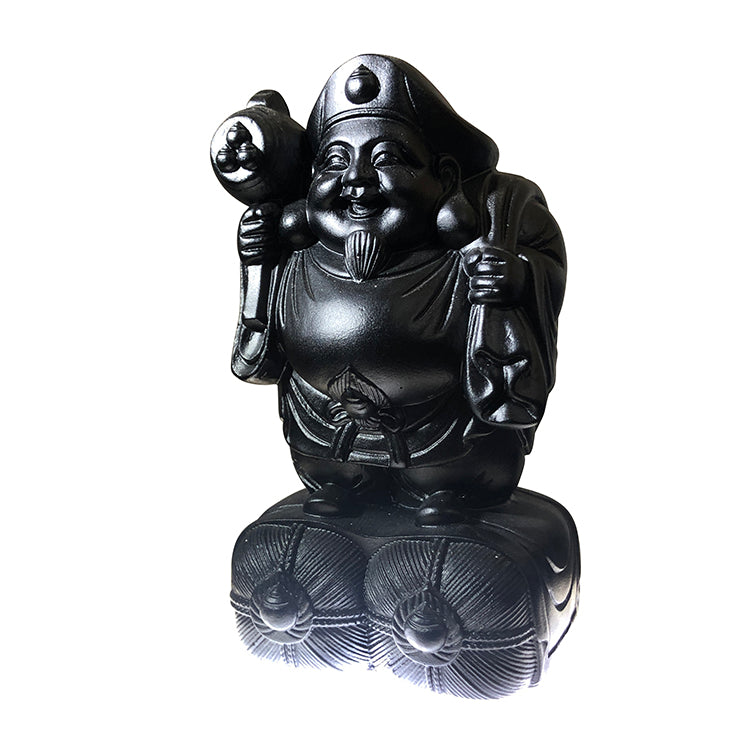 TXF-930 Traditional Liuli Daikokuten in Japan God of Wealth Mahakala Statue,Daeheukcheon in Korean