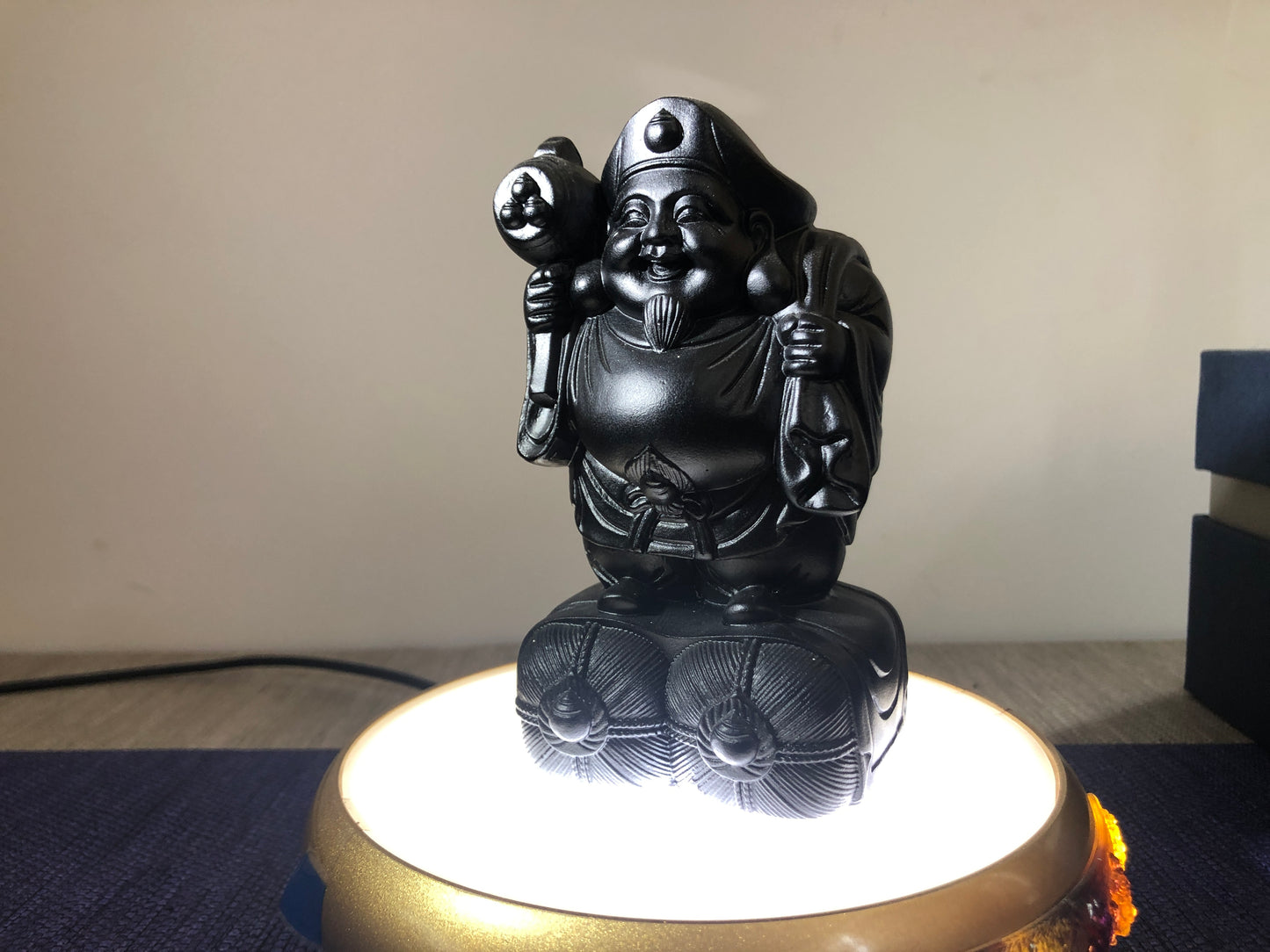 TXF-930 Traditional Liuli Daikokuten in Japan God of Wealth Mahakala Statue,Daeheukcheon in Korean