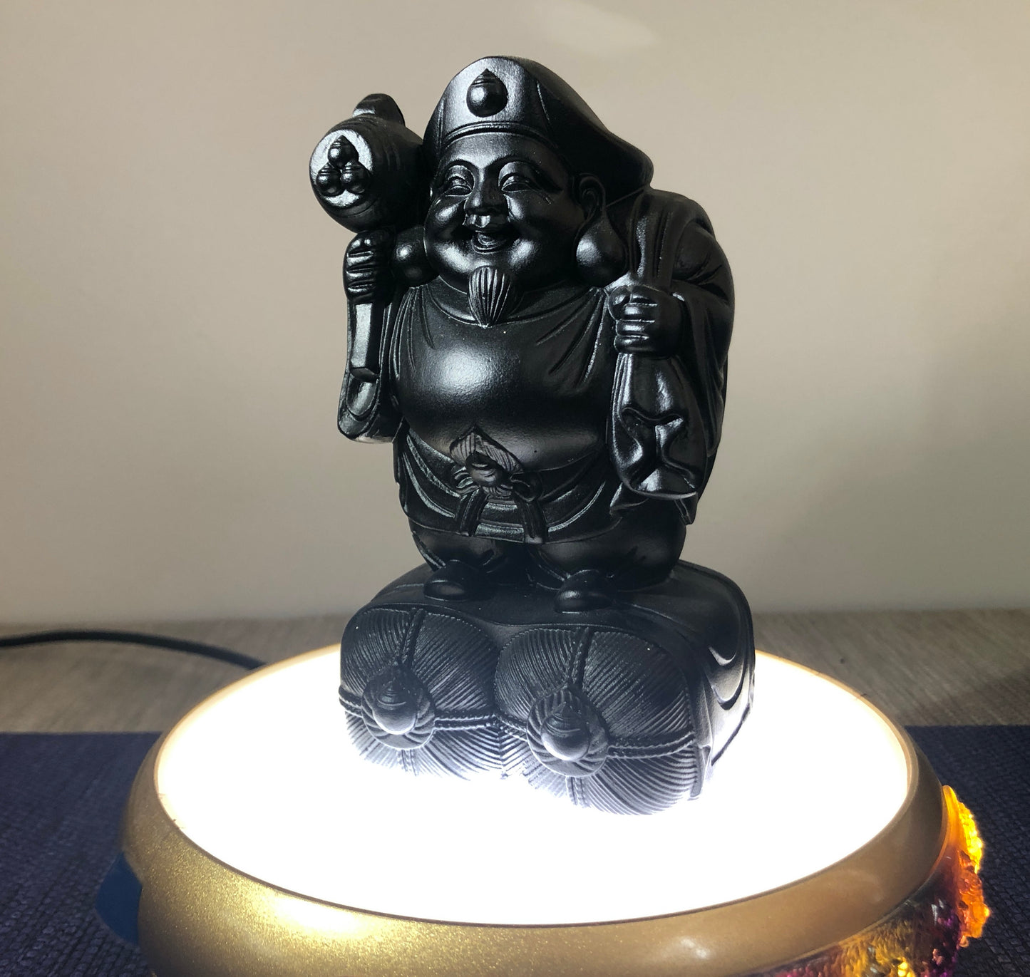 TXF-930 Traditional Liuli Daikokuten in Japan God of Wealth Mahakala Statue,Daeheukcheon in Korean