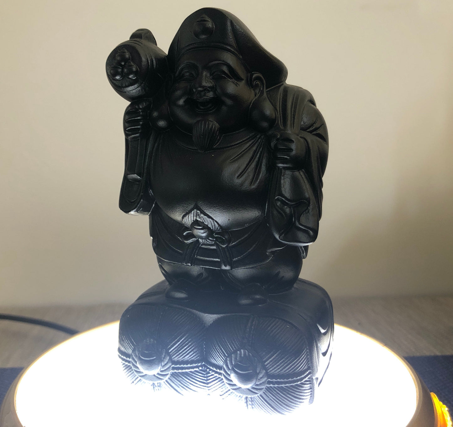 TXF-930 Traditional Liuli Daikokuten in Japan God of Wealth Mahakala Statue,Daeheukcheon in Korean