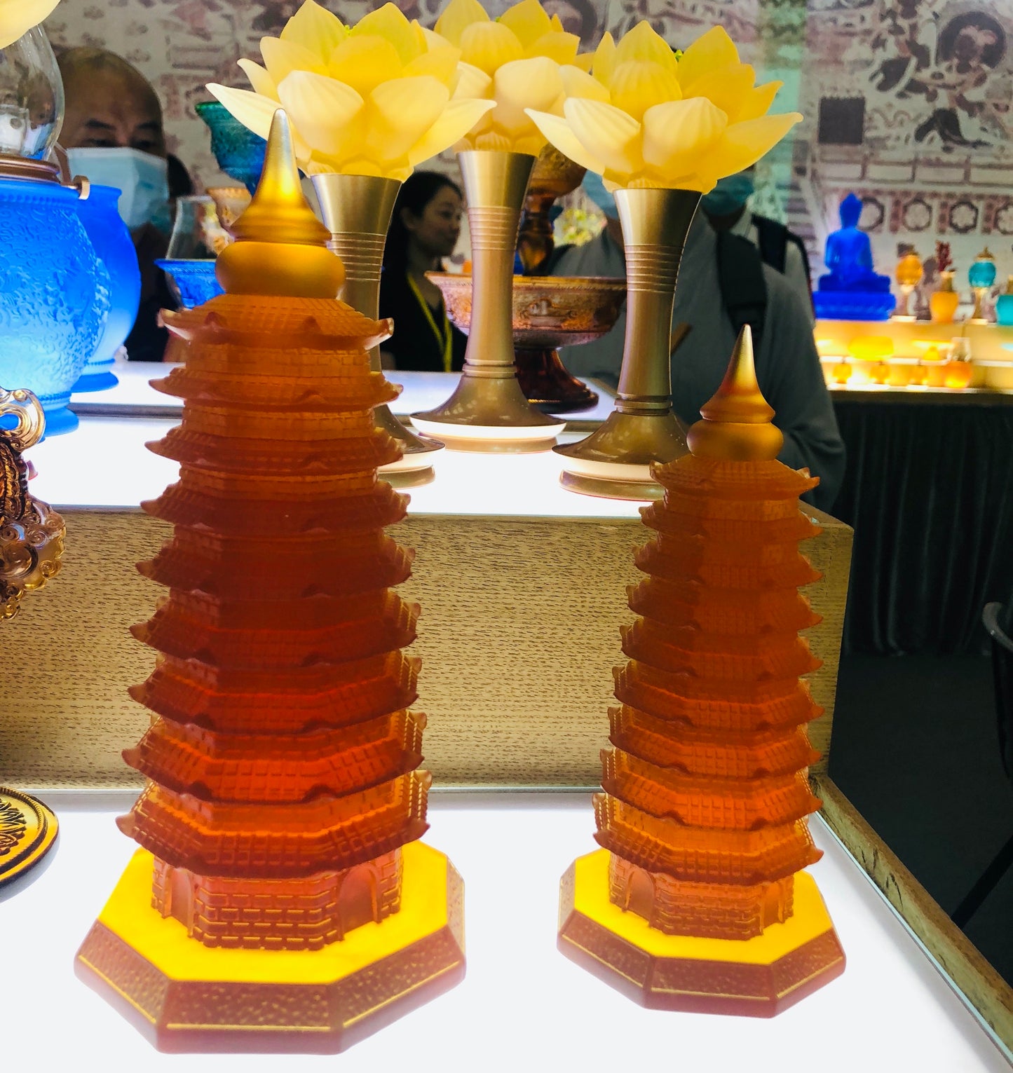 TXJ-913 Fengshui Ornaments traditional Liuli Wenchang Tower
