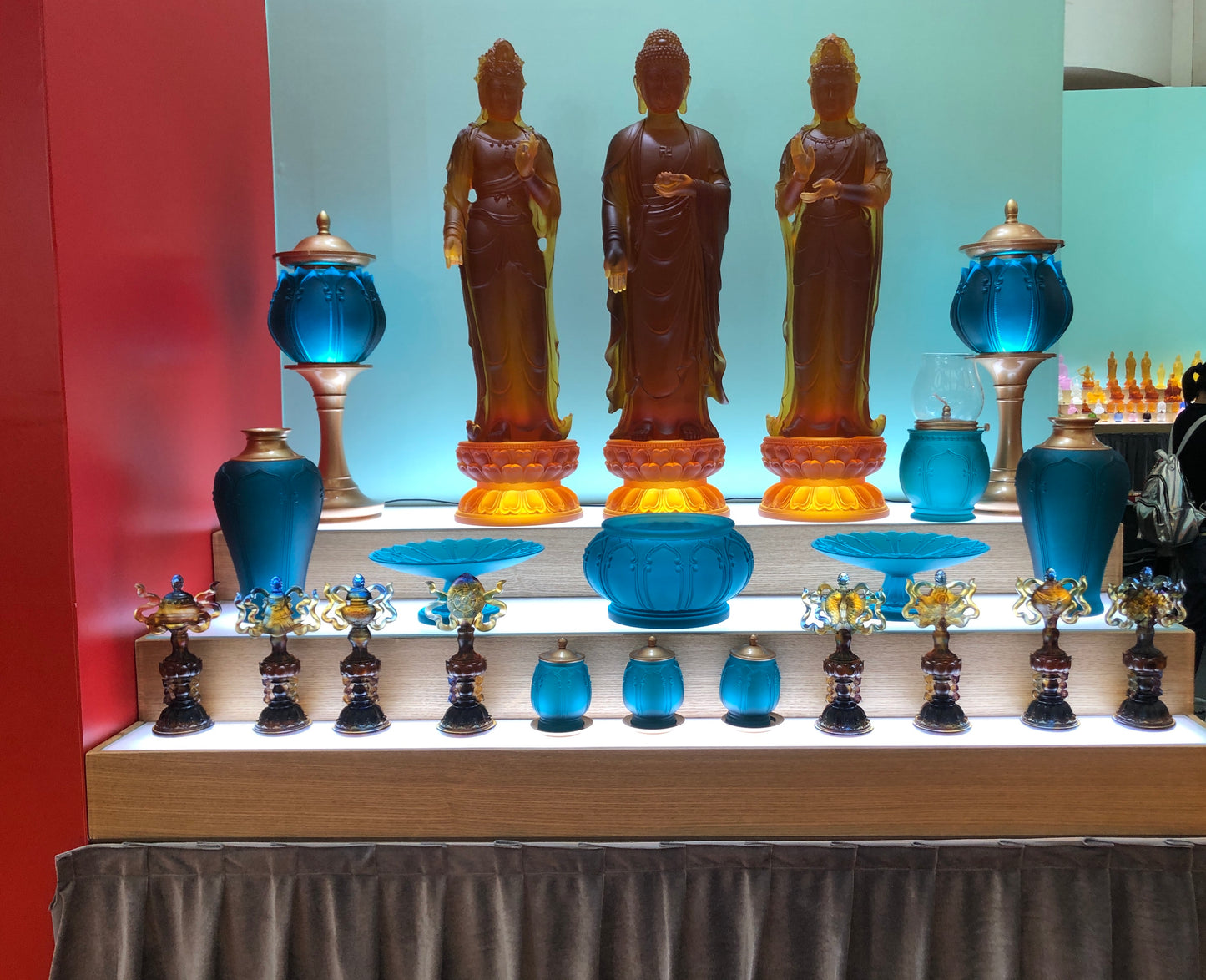 TXF-115 Pure Land Buddhism A 3-piece set Western Three Saints(Amitabha+Kwan Yin+Mahasthamaprapta) Buddha Statue