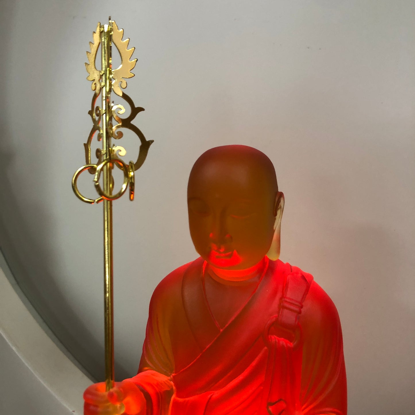 TXF-111-4 Liuli Crystal Sitting Ksitigarbha Bodhisattva Statue 26cm