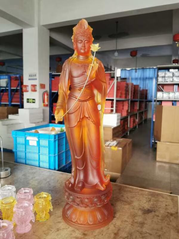 TXF-115 Pure Land Buddhism A 3-piece set Western Three Saints(Amitabha+Kwan Yin+Mahasthamaprapta) Buddha Statue