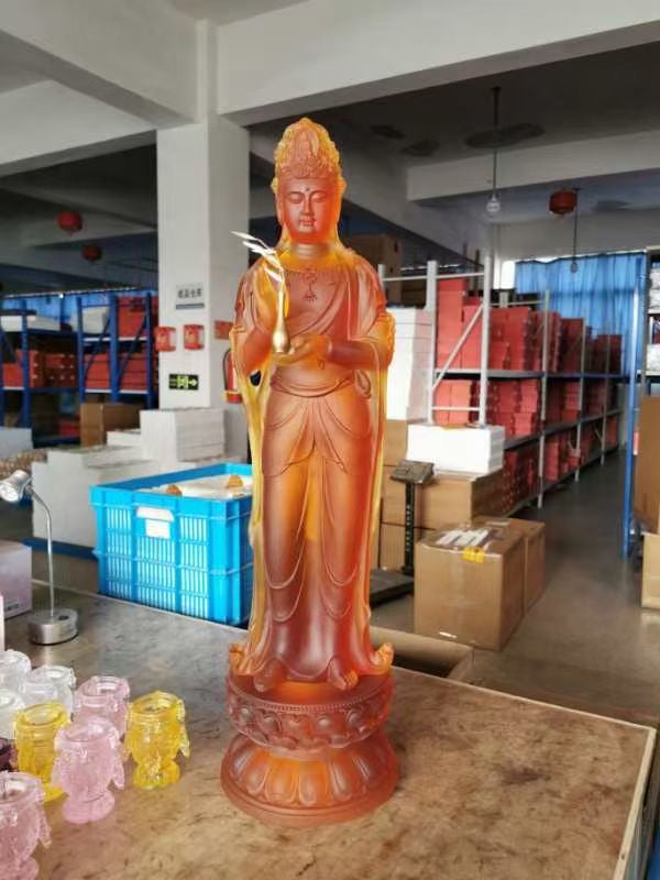 TXF-115 Pure Land Buddhism A 3-piece set Western Three Saints(Amitabha+Kwan Yin+Mahasthamaprapta) Buddha Statue