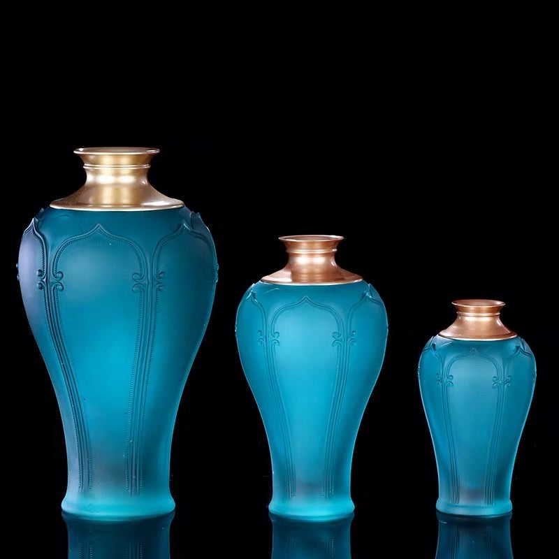 TXJ-331 Liuli Auspicious-flower Luxury Unique home decoration flower vase