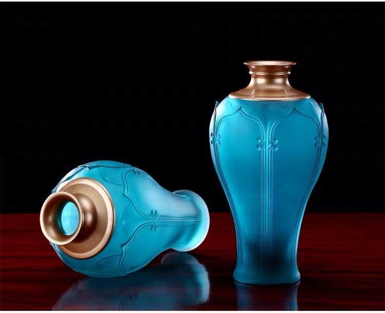 TXJ-331 Liuli Auspicious-flower Luxury Unique home decoration flower vase
