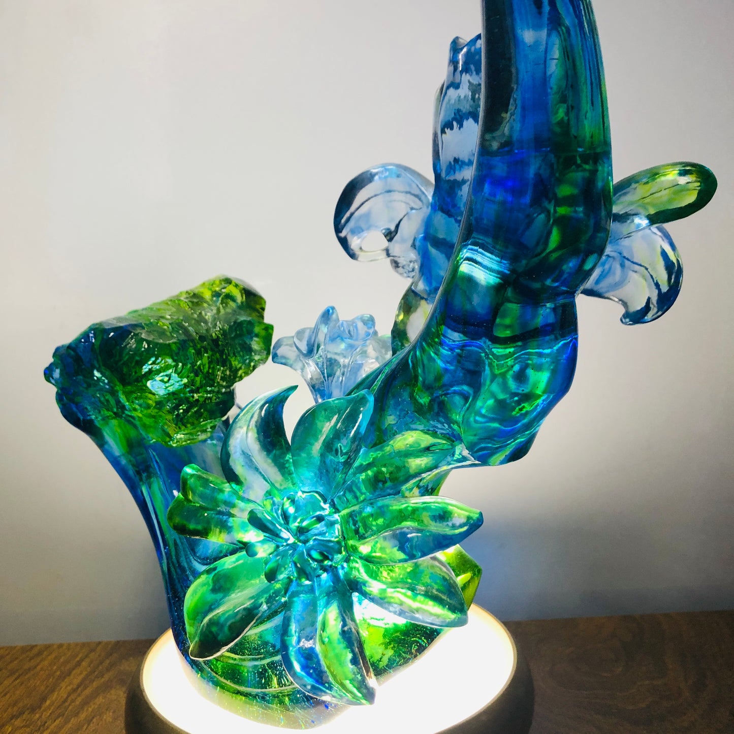 TXJ-931 Liuli Crystal Ornament artwork Home Decor Spring Lily