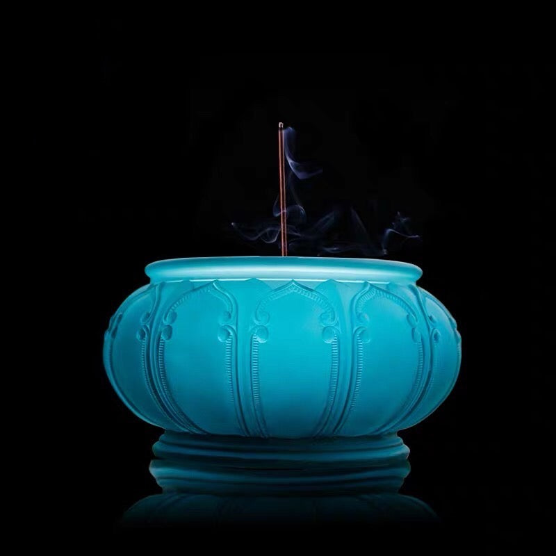TXJ-311 Wholesale Round Censer Traditional Liuli Crystal incense stick burner