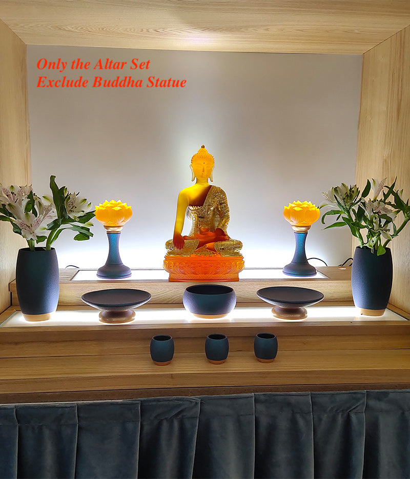 TXJ-900-2 A 10-piece Copper Leisurely Worship Buddha Altar Set home temple decoration ornaments