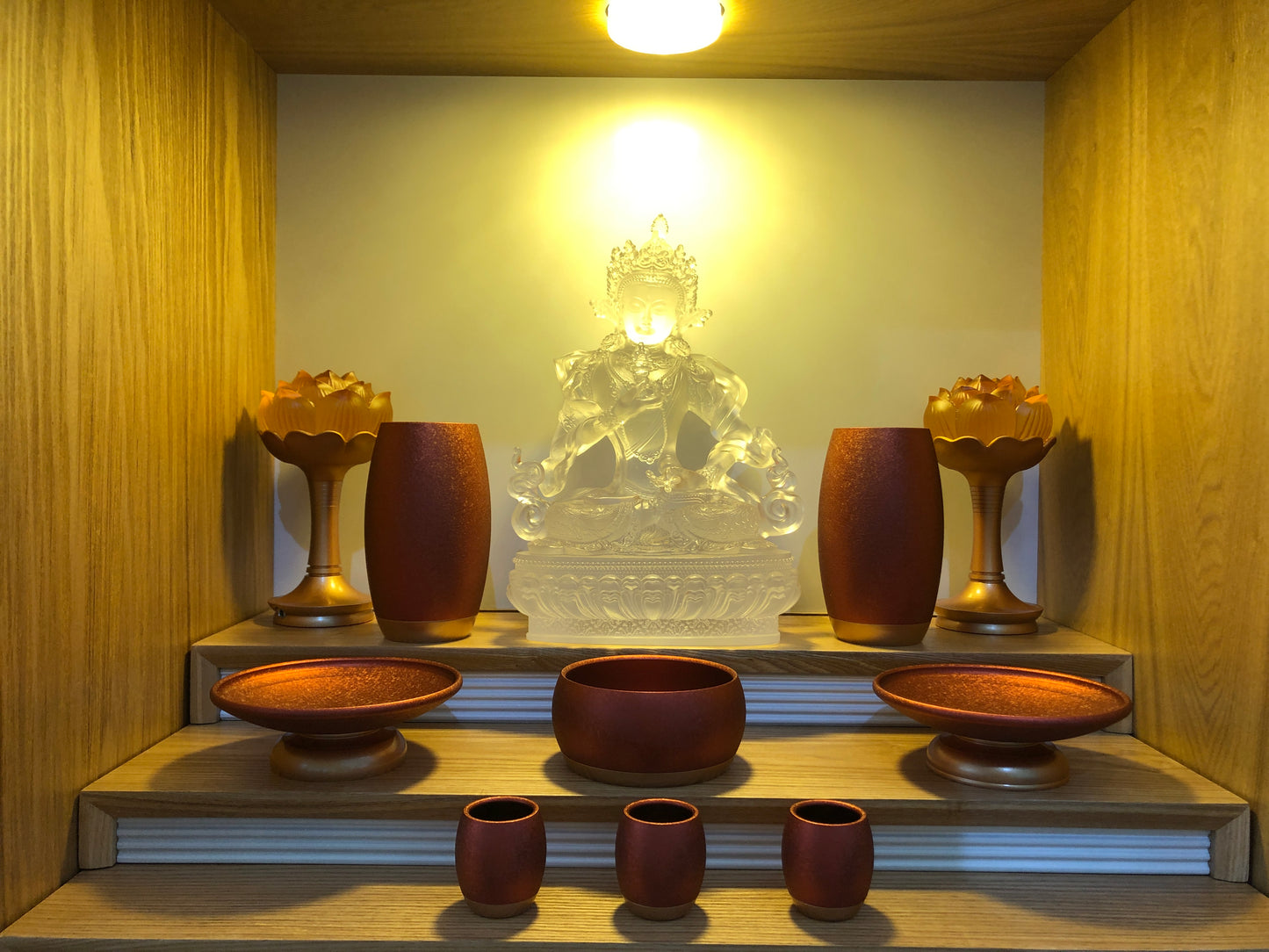 TXJ-900-2 A 10-piece Copper Leisurely Worship Buddha Altar Set home temple decoration ornaments