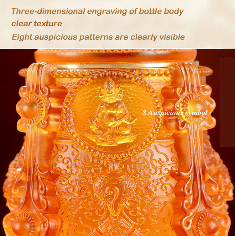 TXJ-363 Traditional Liuli Fengshui Home Decoration Ornaments the Five Jambhalas Wealth Vase