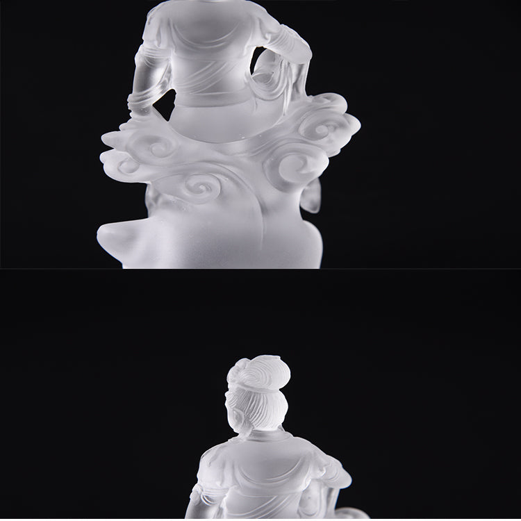 TXF-109 Home Shrine Decoration Ornament Traditional Liuli Customized Fearless avalokitesvara kwan yin guanyin statue