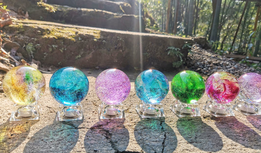 TY-936 Dia.:60mm/80mm/100mm liuli ball with LED Wooden Base