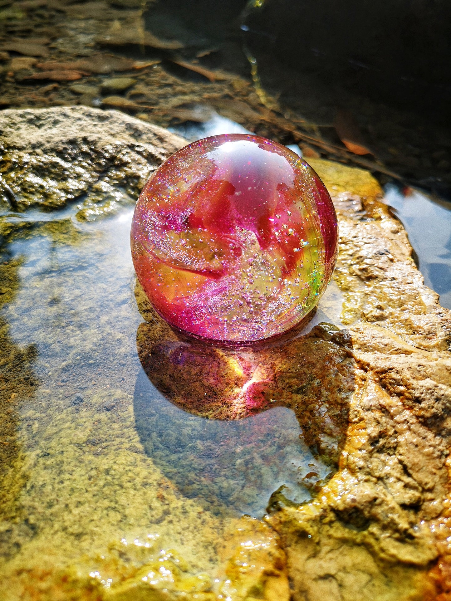 TY-936 Dia.:60mm/80mm/100mm liuli ball with LED Wooden Base