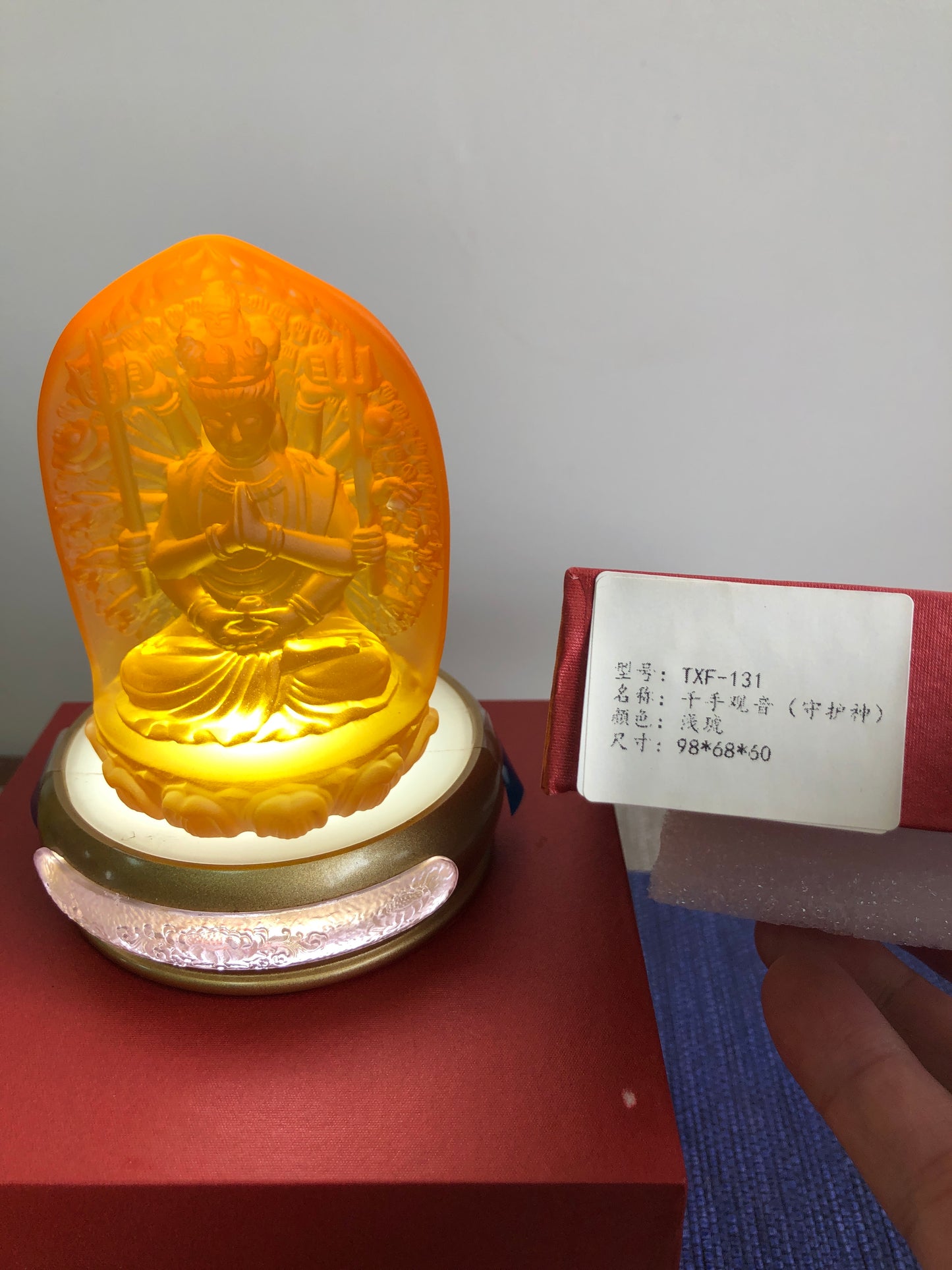 TXF-130 Traditional Liuli Patron Saint Series Mini Buddha Statue Figurine for Temple Thousands of Buddha wall