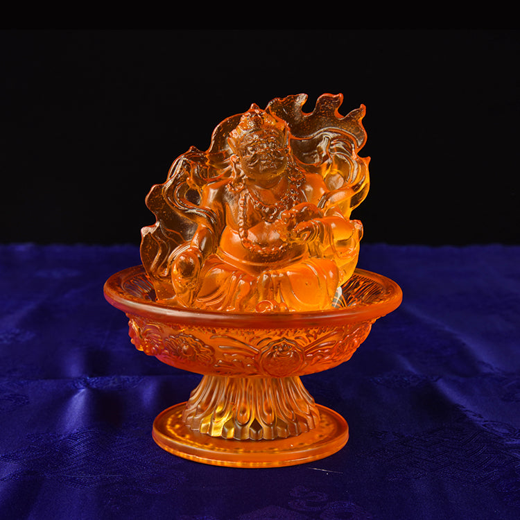 TXF-011 Traditional Liuli Tibetan Buddhism God Of Wealth and Fortune the Five Jambhalas/Offering Water Five Jambhalas