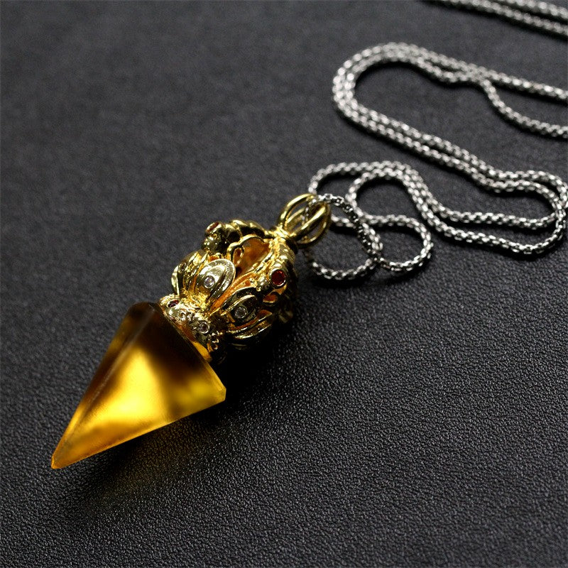 GF-976 Liuli Pendant Inset Color Diamond Cone shape 5 colors