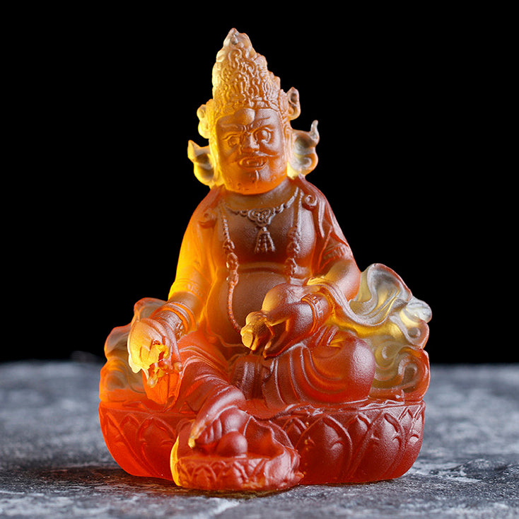 TXF-011 Traditional Liuli Tibetan Buddhism God Of Wealth and Fortune the Five Jambhalas/Offering Water Five Jambhalas
