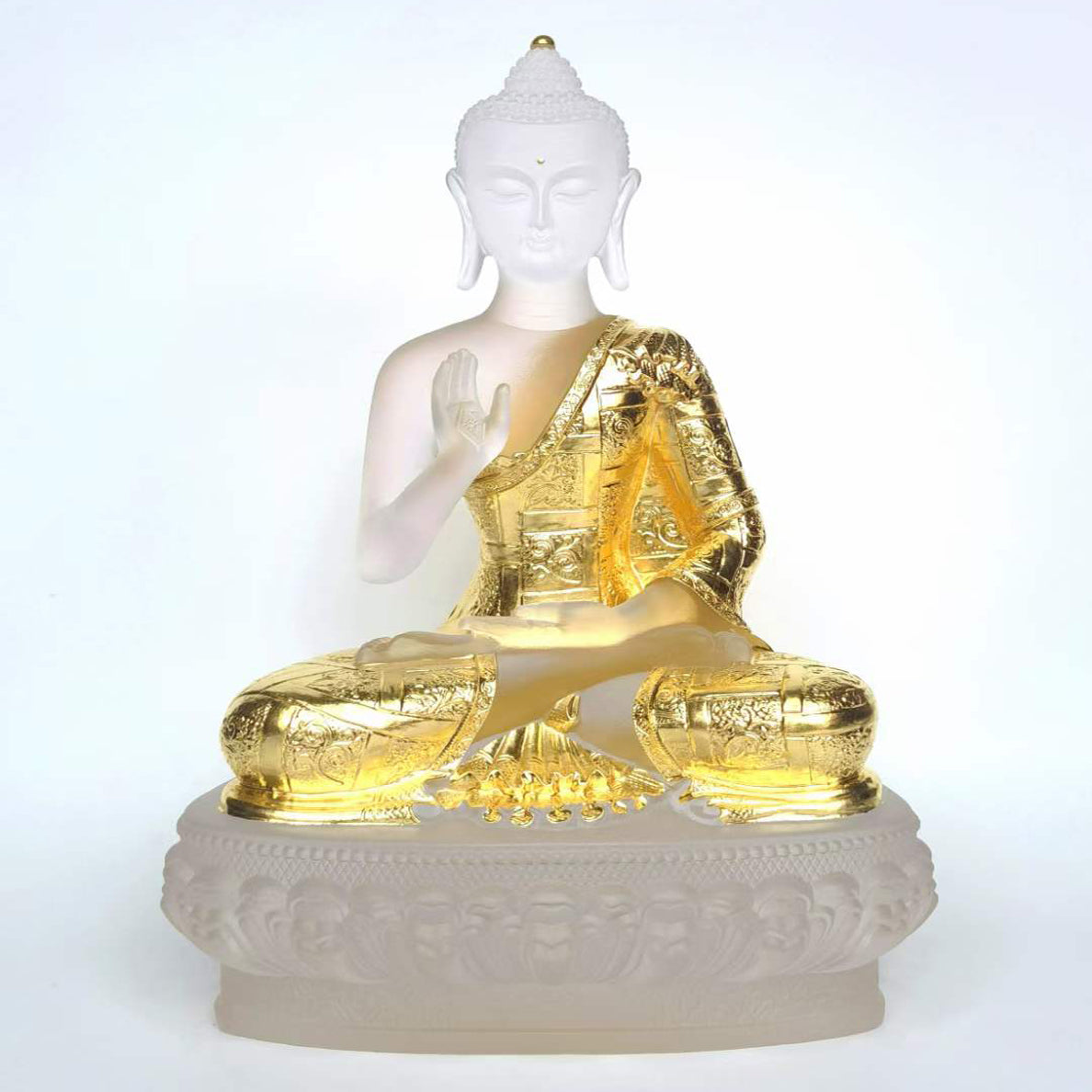 TXF-016 Traditional Liuli Seven Medicine Buddhas Statue Gilding From Gold leaf