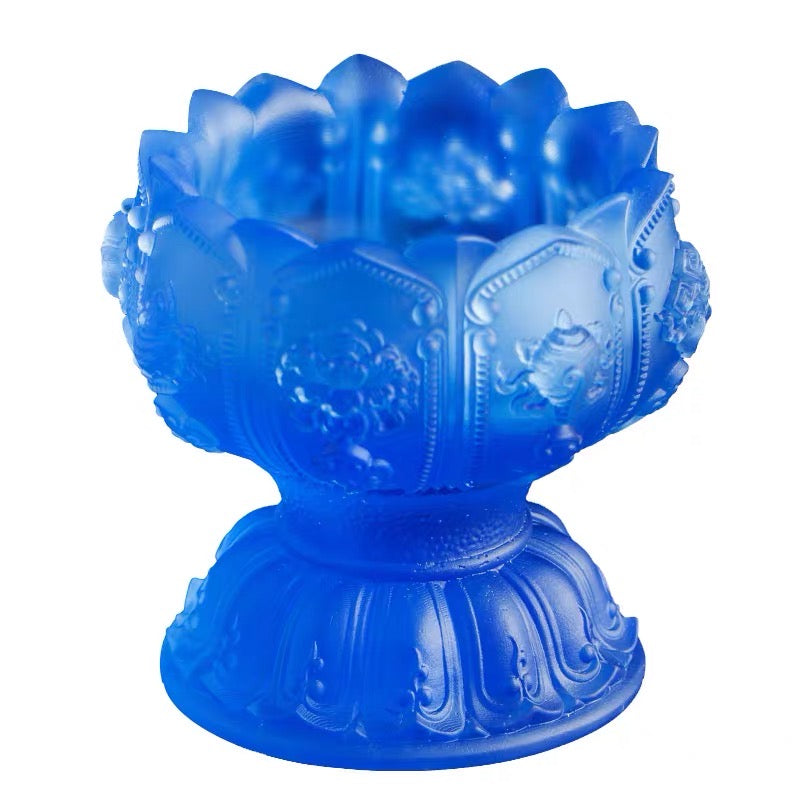 TXJ-231 Multipurpose home decoration eight-auspicious symbol traditional liuli holy cup / candle holder