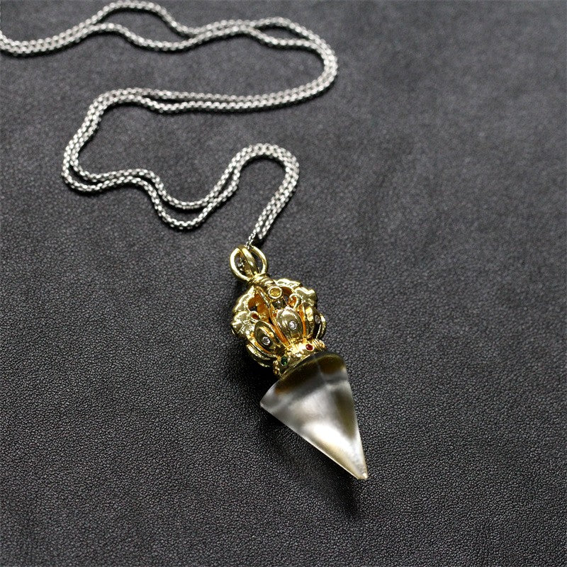 GF-976 Liuli Pendant Inset Color Diamond Cone shape 5 colors