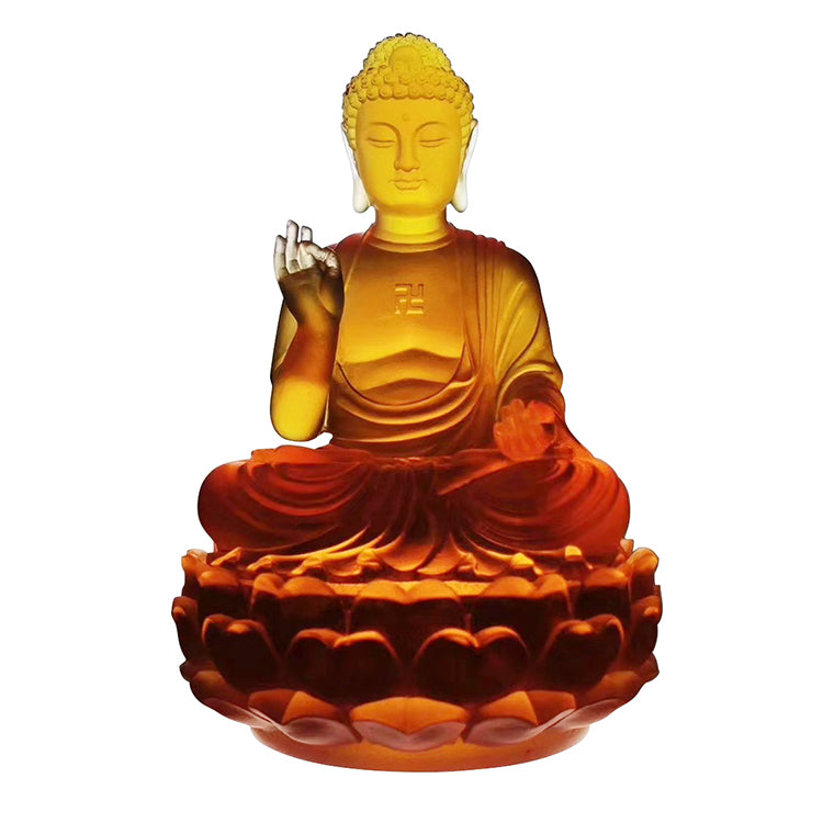TXF-102Traditional Liuli Sakyamuni Buddha Statue garden decoration outdoor