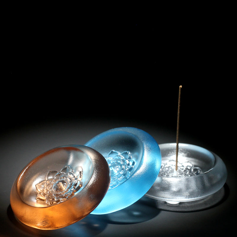 GF-974 Liuli Incense Stick Holder Lotus pattern Round