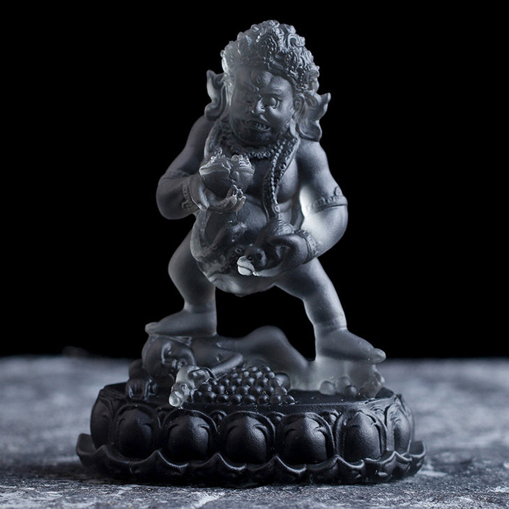 TXF-011 Traditional Liuli Tibetan Buddhism God Of Wealth and Fortune the Five Jambhalas/Offering Water Five Jambhalas