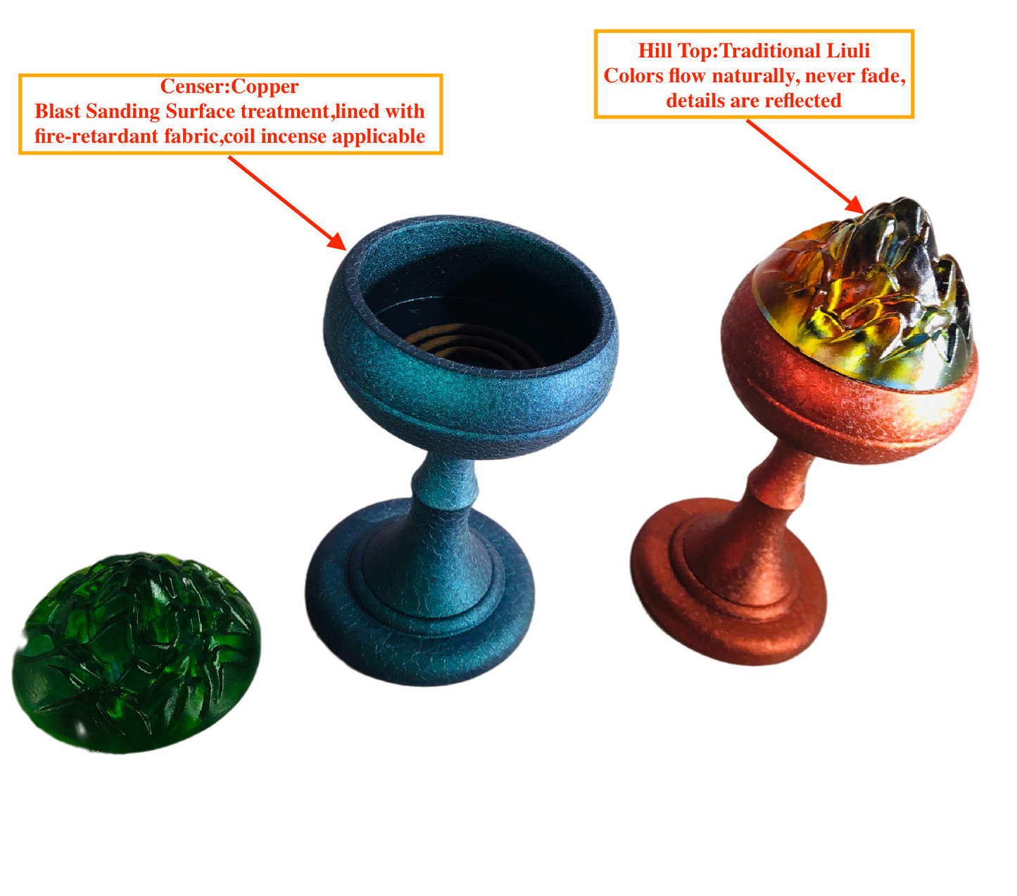 TXJ-932 Most Celebrated Decorative Liuli Hill Censer Boshan Censer
