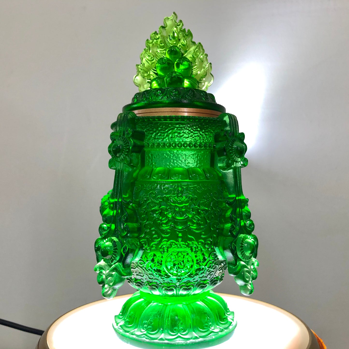 TXJ-363 Traditional Liuli Fengshui Home Decoration Ornaments the Five Jambhalas Wealth Vase