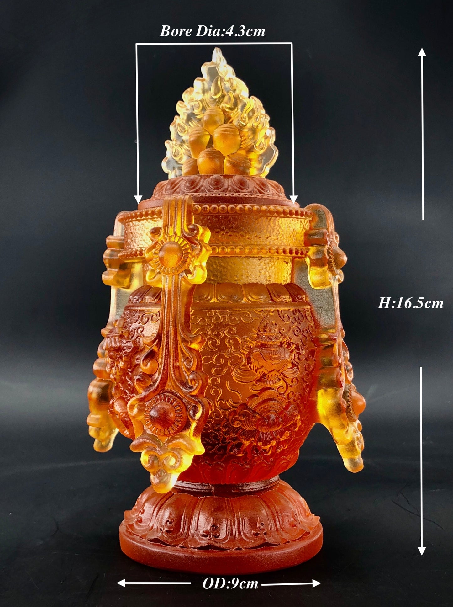 TXJ-362 Fengshui Home Decorative Ornaments Traditional Liuli Mani Bottle Wealth Vase