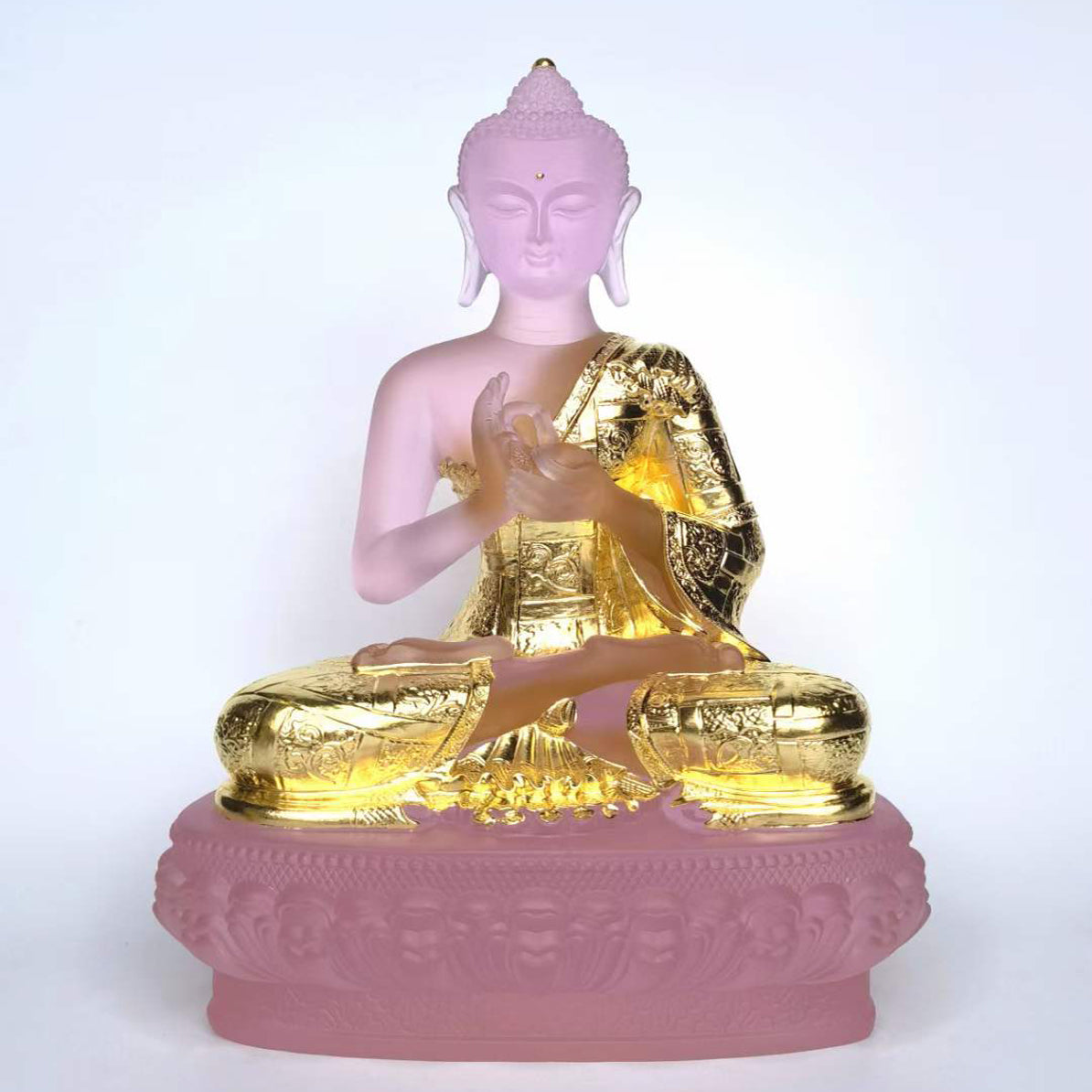 TXF-016 Traditional Liuli Seven Medicine Buddhas Statue Gilding From Gold leaf