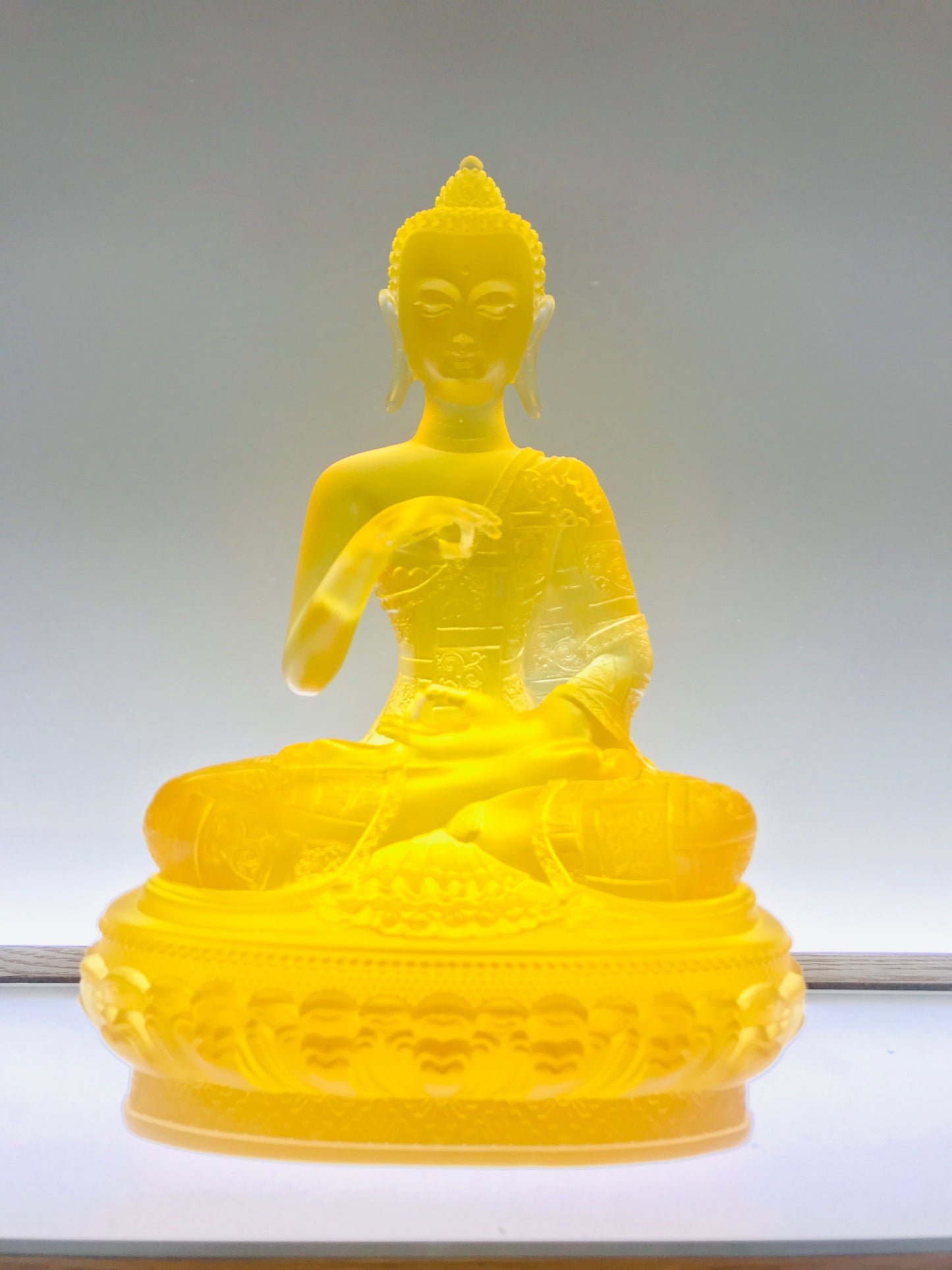 TXF-015 Traditional Liuli Crystal buddhism idols patung buddha shakyamuni buddhist monk statue