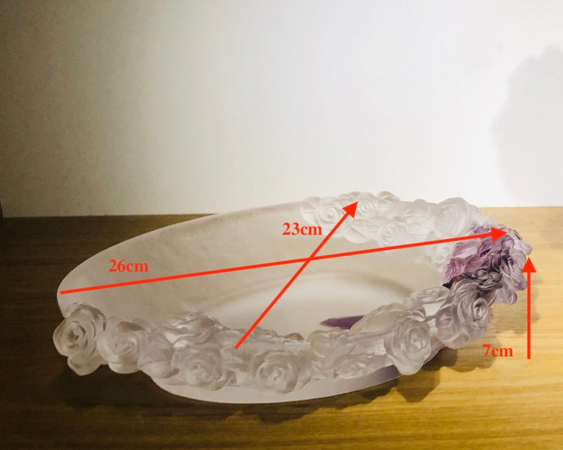 TXJ-933 Traditional Liuli Heavy Oval Table Top Decor Serving deep dish dinner plates for catering